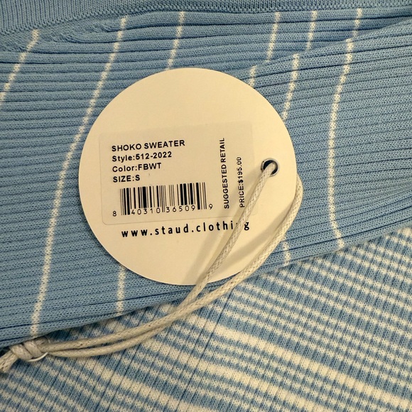 STAUD Light Blue Shoko Sweater Dress, new with tags - Picture 6 of 6